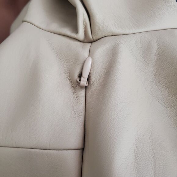 Anthropologie Women's Dress 14 Pink Asymmetrical One Shoulder Faux Leather - Picture 11 of 13